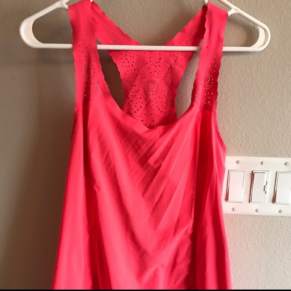 Coral Lululemon lazer cut tank